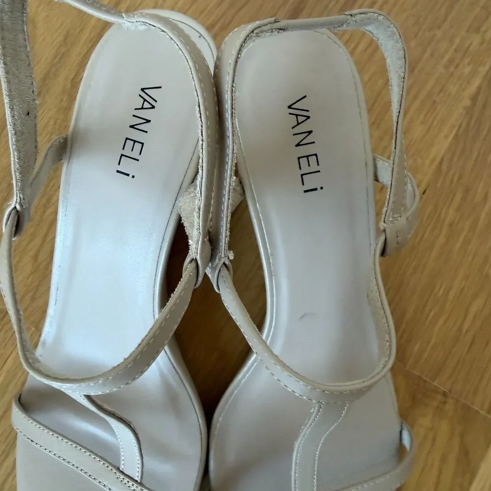 Vaneli Mohan Wedge Sandals – Beige/Cream – Size 9.5 M NWOB